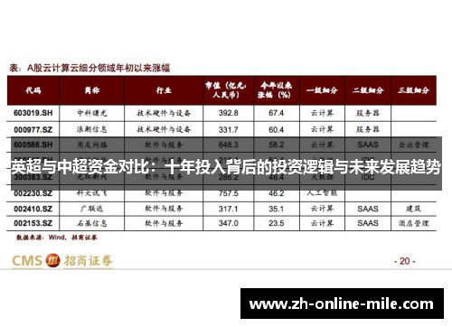 英超与中超资金对比:十年投入背后的投资逻辑与未来发展趋势 英超与中超资金对比:十年投入背后的投资逻辑与未来发展趋势